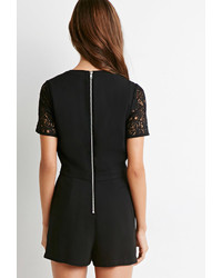 Forever 21 Floral Lace Paneled Romper