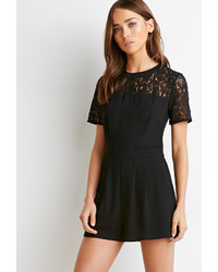 Forever 21 Floral Lace Paneled Romper