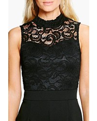 Boohoo Helena Lace High Neck Playsuit