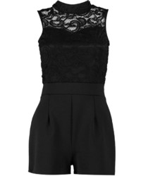 Boohoo Helena Lace High Neck Playsuit