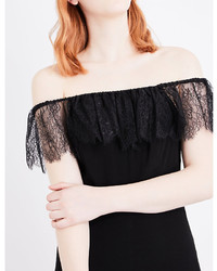 Sandro Lace Trimmed Crepe Playsuit