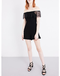 Sandro Lace Trimmed Crepe Playsuit