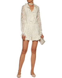 Alexis Ludmila Cutout Ruffled Corded Lace Playsuit