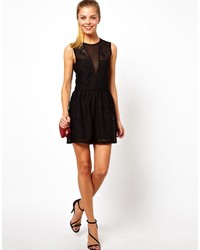 Asos Playsuit In Lace With Deep V Detail