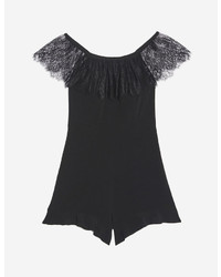 Strapless Playsuit With Lace