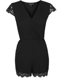 Topshop Tall Lace Sleeve Playsuit