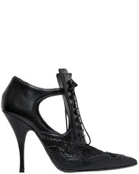 Givenchy 110mm Lace Up Lace Leather Pumps