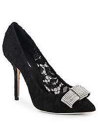 Dolce & Gabbana Clustered Stone Lace Pumps