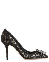 Dolce & Gabbana Lace Pumps With Crystal Embellisht