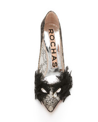 Rochas Lace Pumps With Front Bow