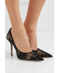Jimmy Choo Love 100 Swiss Dot Tulle And Corded Lace Pumps