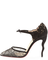 Christian Louboutin Magicadiva Lacesuede Red Sole Pump Black