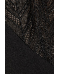 Jason Wu Lace Paneled Stretch Ponte Dress Black