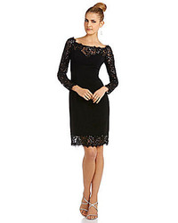 JS Collections Open Neck Scalloped Lace Sheath Dress