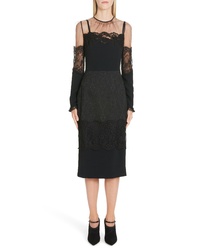 Dolce & Gabbana Sheer Yoke Lace Sheath Dress