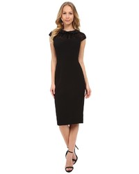 Maggy London Shimmer Lace Sheath With Beaded Collar
