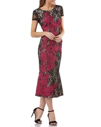 JS Collections Soutache Embroidered Lace Dress