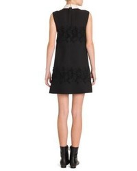 Valentino Contrast Collar Lace Inset Shift Dress