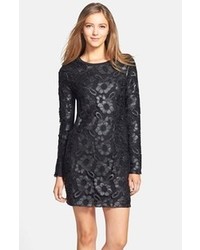 French Connection Faux Leather Lace Shift Dress
