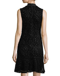 Karl Lagerfeld Paris Burnout Velvet Lace Shift Dress