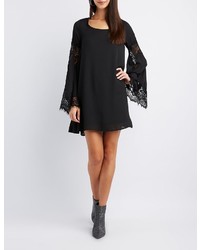 Charlotte Russe Lace Inset Bell Sleeve Shift Dress