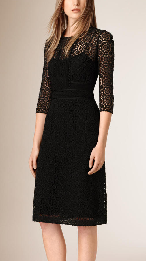 burberry black lace dress
