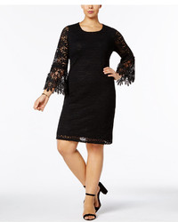 Alfani Plus Size Lace Bell Sleeve Shift Dress Created For Macys