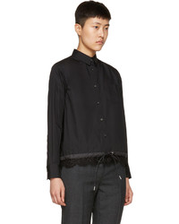 Sacai Black Drawstring And Lace Shirt