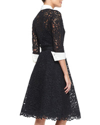 Rickie Freeman For Teri Jon 34 Sleeve Lace Cocktail Shirtdress With Embellished Buckle Belt