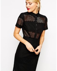 Asos Collection Premium Pencil Shirt Dress In Broderie