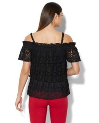 New York & Co. 7th Avenue Lace Tier Blouse