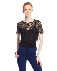 Glamorous Crop Short Sleeve Lace Top