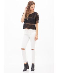Forever 21 Mesh Lace Top