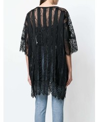 Amen Sheer Striped And Med Oversized Top
