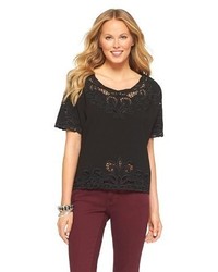 Woven Embroidered Short Sleeve Boxy Top Inluv