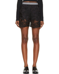 Denis Gagnon Black Sheer Floral Lace Shorts