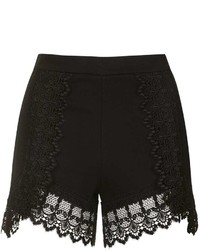 Topshop High Waisted Lace Trim Shorts