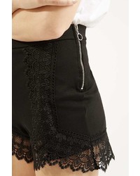 Topshop High Waisted Lace Trim Shorts