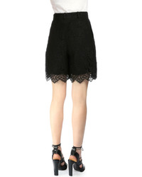 Erdem Leena Pleated Lace Shorts Black