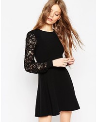Asos Collection Long Lace Sleeve Skater Dress