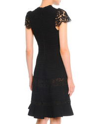 Valentino Fit And Flare Dress With Lace
