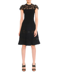 Valentino Fit And Flare Dress With Lace