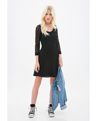 Forever 21 Geo Lace Fit Flare Dress