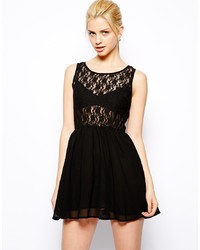 Glamorous Skater Dress With Lace Top