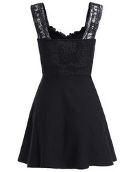 Lace Insert Hollow Flare Dress