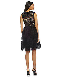 Mikael Mikl Aghal Lace Bodice Fit And Flare Cocktail Dress