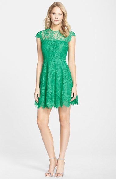 BB Dakota Rhianna Illusion Yoke Lace Fit Flare Dress, $98 | Nordstrom