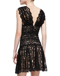 Nicole Miller Sleeveless Fit Flare Lace Cocktail Dress