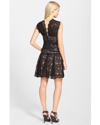 Nicole Miller Stretch Lace Fit Flare Dress