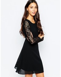 Style London Skater Dress With Lace Sleeves